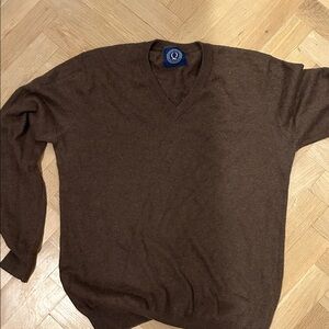 Men's Brown V-Neck Sweater